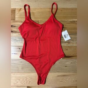 Zyia Active Red Ribbed Swimsuit